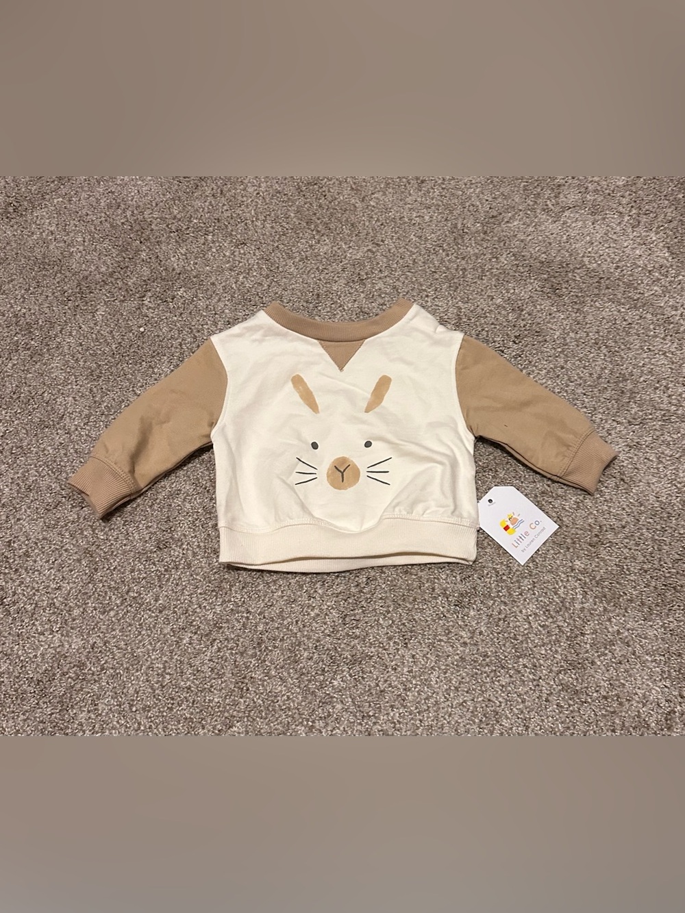 Cream & Tan Bunny Pullover Sweatshirt